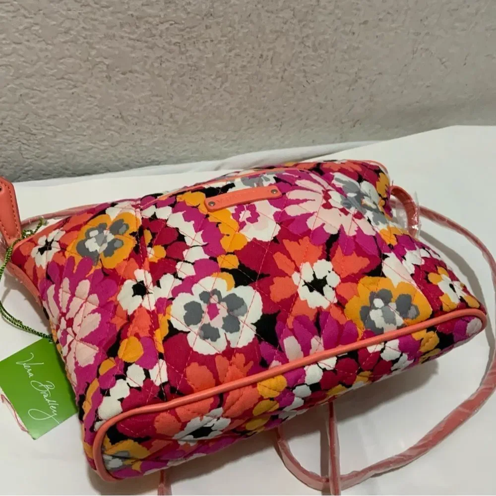 New Vera Bradley Pixie Blooms Shoulder Bag curvy crossbody Discontinued